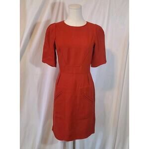Stella McCartney Womens Burnt Orange Short Sleeve Sheath Dress 36 US 2